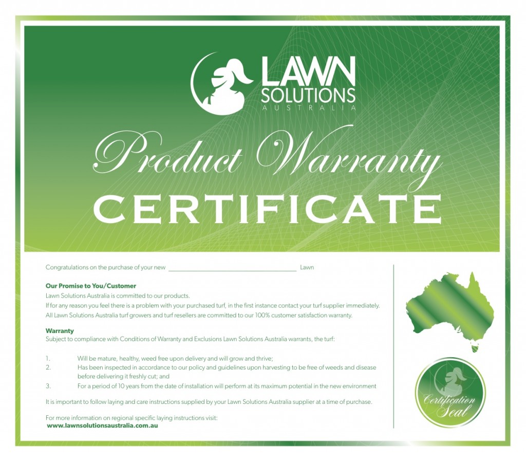 Lawn Solutions Aus. - Product Warranty