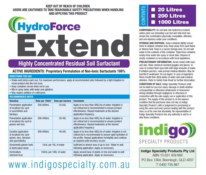 HydroForce Extend Extended Label