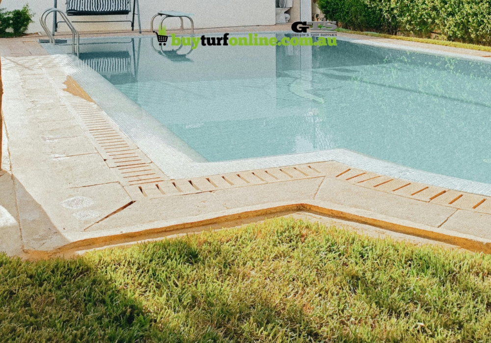 Long-term care for a poolside lawn that’s both functional and attractive